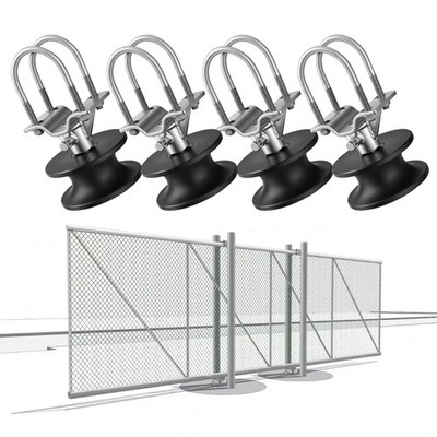 4 Pack 4'' Square Post x 2'' Square Gate Frame Premium Nylon Cantilever Roller