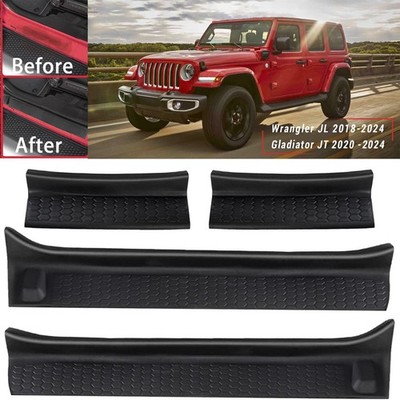 Fit For 2018-2024 Jeep Wrangler JK Door Entry Sill Plate Door Guard Protector