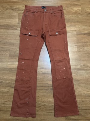 EPTM JEANS MENS 32 x 32 Red Cargo Bootcut Pants