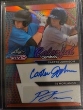 2024 Leaf Vivid Colorful Combos Orange - Johnson & Morlando 2/3 Dual AUTO