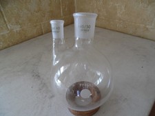 PYREX 24/40 45/50  Round Bottom Flask 2 Vertical Neck 2000ml