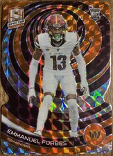 2023 Panini Spectra Emmanuel Forbes #122 Neon Orange Prizm Die-Cut /15 (RC) SP
