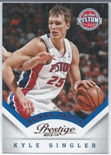 2013-14 Panini Prestige RED BONUS SHOTS KYLE SINGLER Pistons NBA Basketball