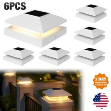 6Pack Solar Post Cap Light for 4x4 Outdoor Waterproof LED Deck Fence Warm Light