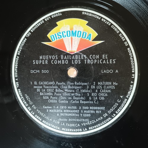 Nuevos Bailables Con El Super Combo Los Tropicales Vinyl LP Discomoda - Picture 3 of 4