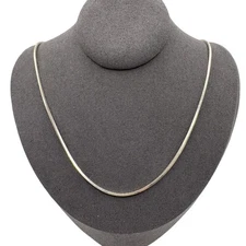 Italy 925 Sterling Silver Box Chain Necklace FAS Marked Spring Ring