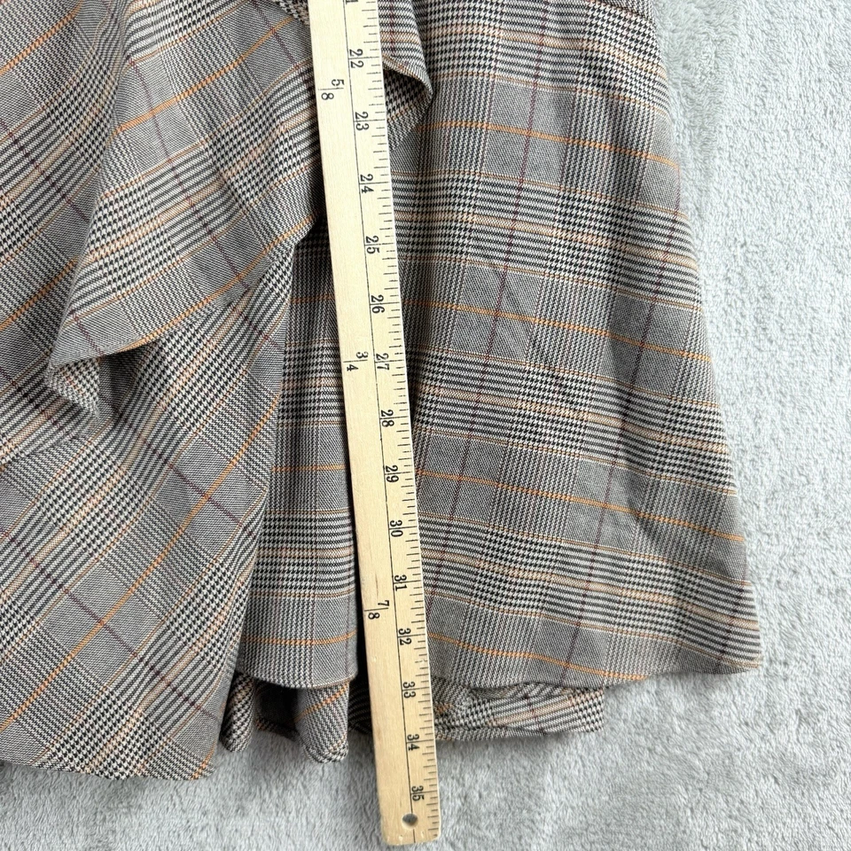 柔软环绕长裙小号棕色格伦格子威斯汀Partk荷叶边垂褶 — 第 4/4 张图片