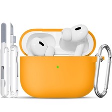 AirPods Pro Case 1st/2nd Gen, Soft Silicone Cover w/ Cleaning Kit  Keychain - M