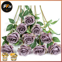 KüNstliche Rosen Set 10Er Seidenstoff 54Cm Lila Realistisch Hochzeit Dekor