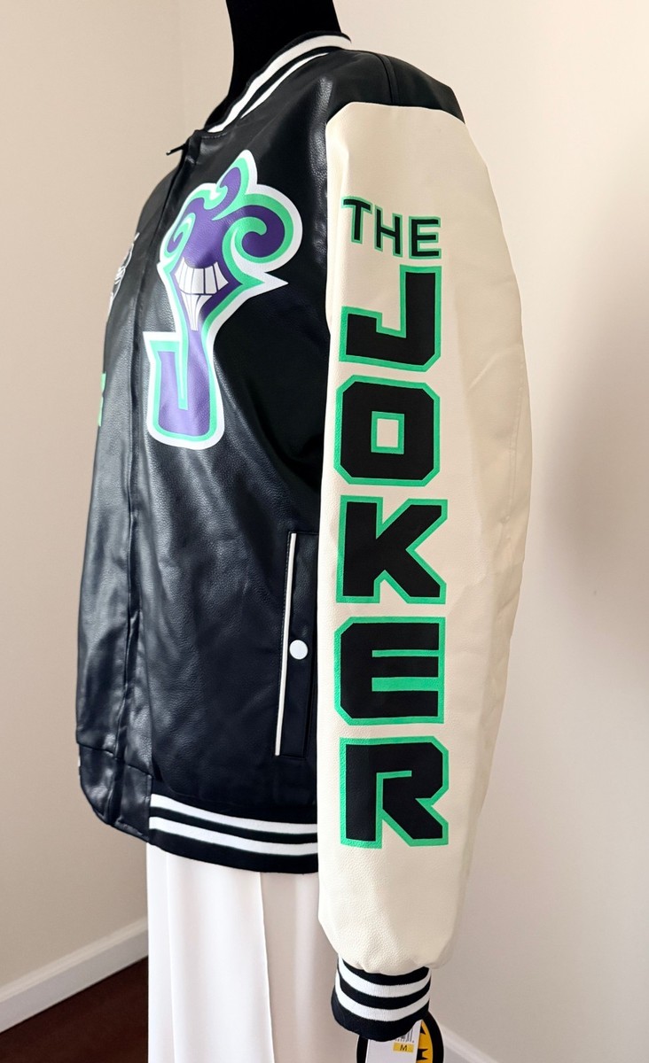 Members Only Joker Varsity Jacket DC Comics Insulated Faux Leather