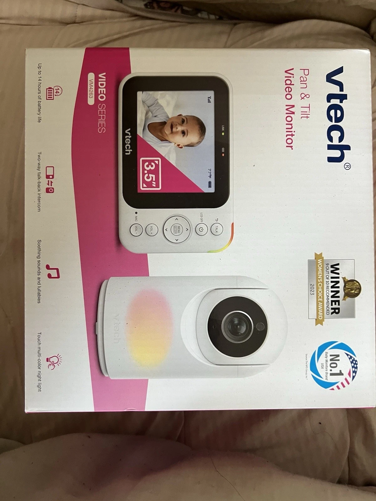 VTech VM5267 5" Digital Video Baby Monitor with Pan and Tilt and Night Light New