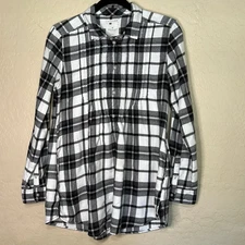 American Eagle Outfitters pullover popover black and white plaid Size Small