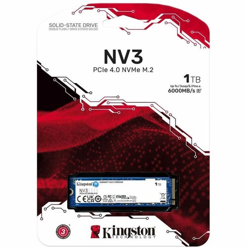 Kingston NV3 1TB Solid State Drive M.2 2280 Internal SSD PCI Express NVMe 4.0 x4 - Afbeelding 2 van 6