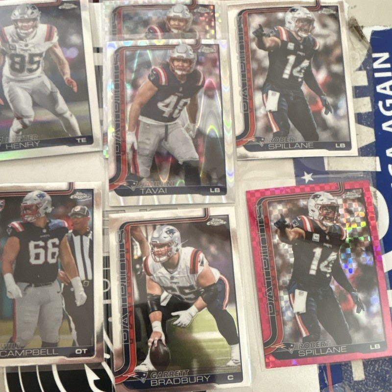 Topps Chrome Football 2025 Patriots 7 card lot