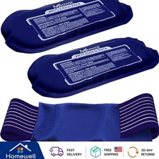 Adjustable 3-Pack Gel Ice Wraps for Joint Pain Relief and Inflammation - Blue