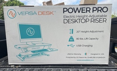 VersaDesk PowerPro 36'' Electric Standing Desk Converter Motorized Desktop Riser