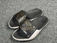 Nike Air Jordan Hydro 7 Slides Mens Size 8 Black Gold Comfort Sandal