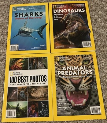 National Geographic Lot 4: Sharks, 100 best photos, Animal Predators, Dinosaurs