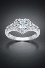 925 Sterling Silber Herz Ring Damen mit Zirko...