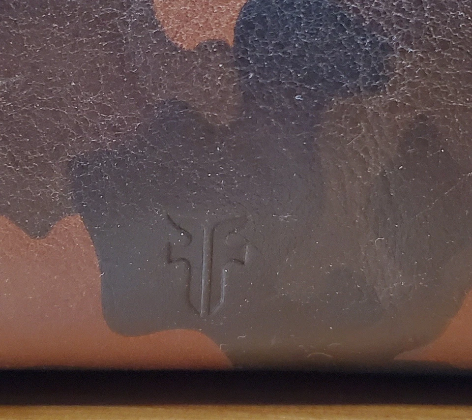 Leather Metal Frye Charlie Frame Brown Camo Purse Bag Crossbody Western Cowgirl  - Image 3 of 4