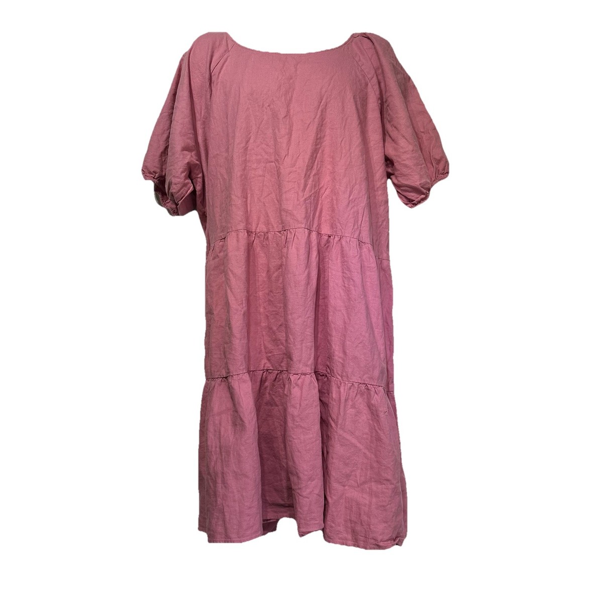 ModCloth x Princess Highway Pink Linen Puff Sleeve Midi Dress Plus Size 22  | eBay