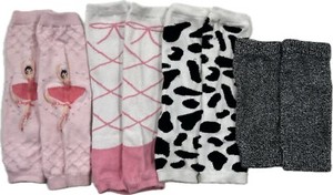 Lot of 4 Little Girls Dance Class Pull On Leg Warmers Ballet Warm Up