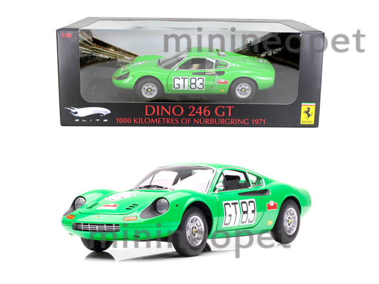 HOT WHEELS T6260 ELITE FERRARI DINO 246 GT # 83 NURBURGRING 1971 1