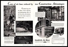 1930 B.F. Goodrich Air Hose Toledo Ohio Bank Building Job Photos 2-Page Print Ad