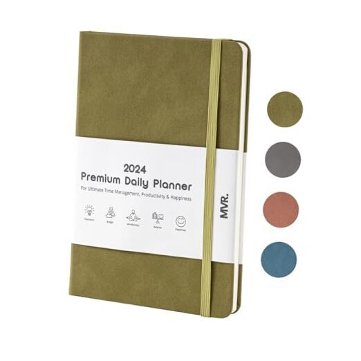 2024 Planner Daily planner 2024 Weekly planner notebook Monthly planner green