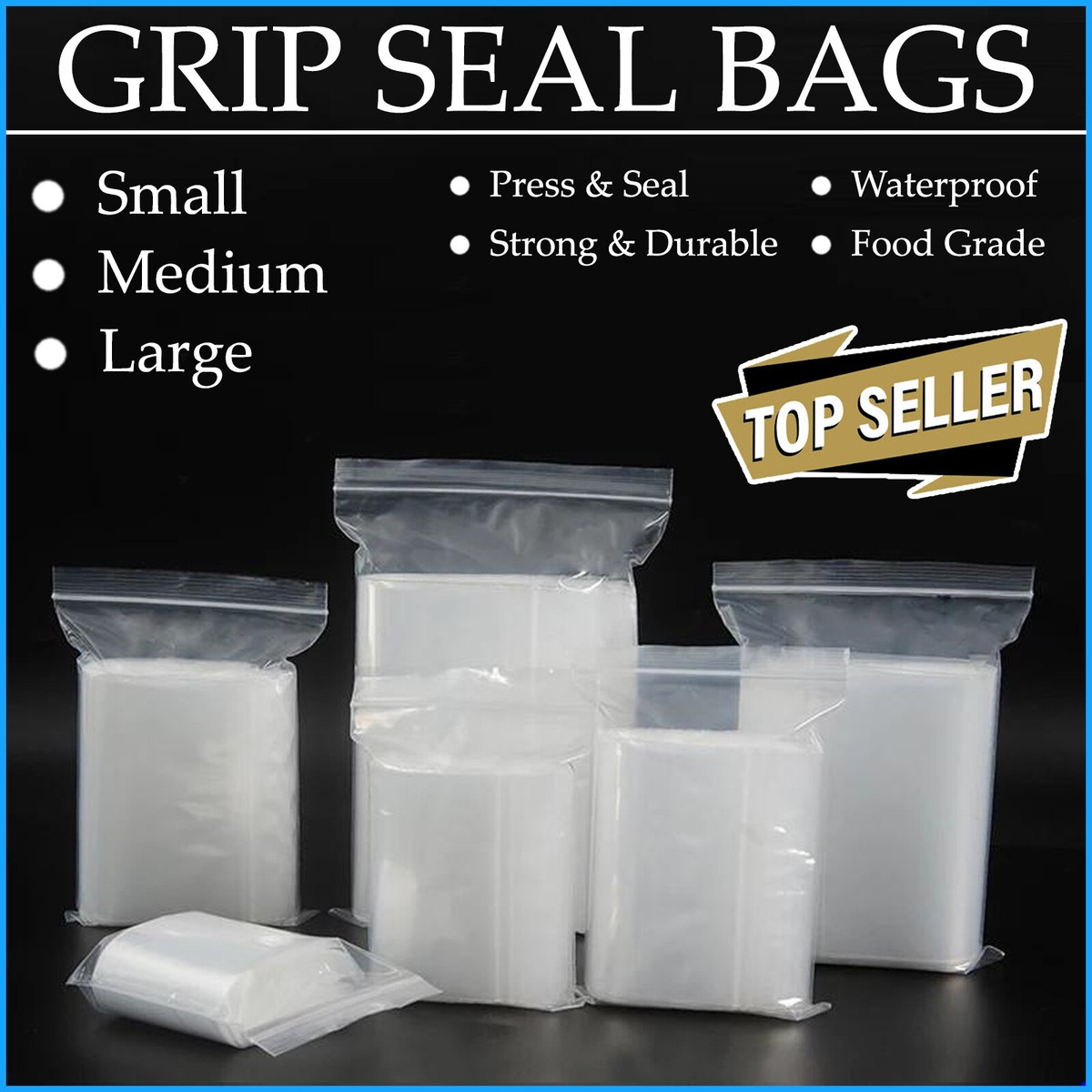 Bolsas de sellado de agarre plástico transparente resellable polietileno agarres más baratos