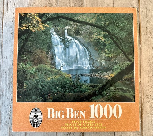 Vintage Milton Bradley Big Ben Young River Falls oder 1000-teiliges Puzzle NEU