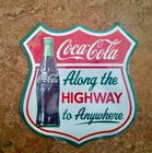 Coca Cola Vintage-Style Metal Sign, Highway to Anywhere - Garage, Man Cave, Shop