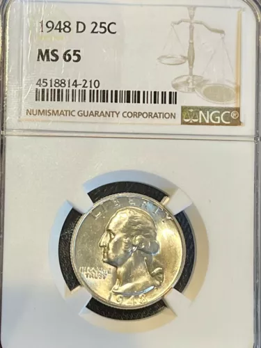 1948 D Washington Quarter MS65 - NGC Certified Silver 25c (#210)