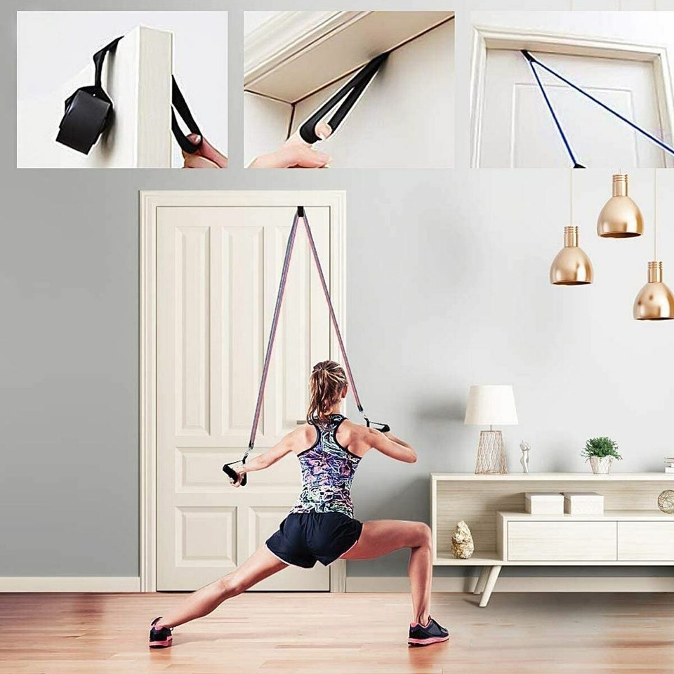 11PCS SET RESISTANCE BANDS WORKOUT EXERCISE CROSSFIT FITNESS YOGA - Foto 2