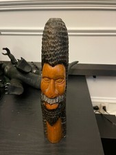Vintage Hand Wood Carved Tribal African Statue Culture