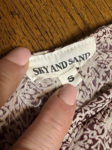 Sky And Sand Tank Top Boho Hippie Cottage Floral Print Embroidery Small - Picture 6 of 10