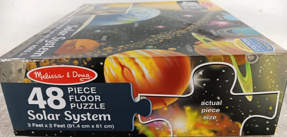 Paquete de 6 rompecabezas de piso Melissa & Doug sistema solar 48 piezas 2 x 3 pies educativos Foto 2 de 3
