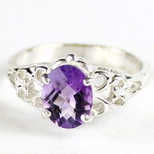 Amethyst, Solid 925 Sterling Silver Ladies Ring, SR302-Handmade