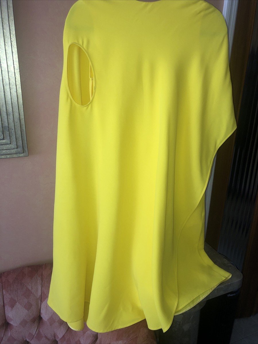 Kalvin Klein Yellow Cape Dress Size 0 | eBay