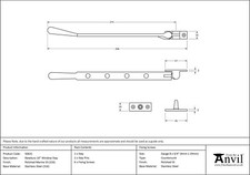 From The Anvil 50631 Polished Marine SS (316) 10" Newbury Window Stay
