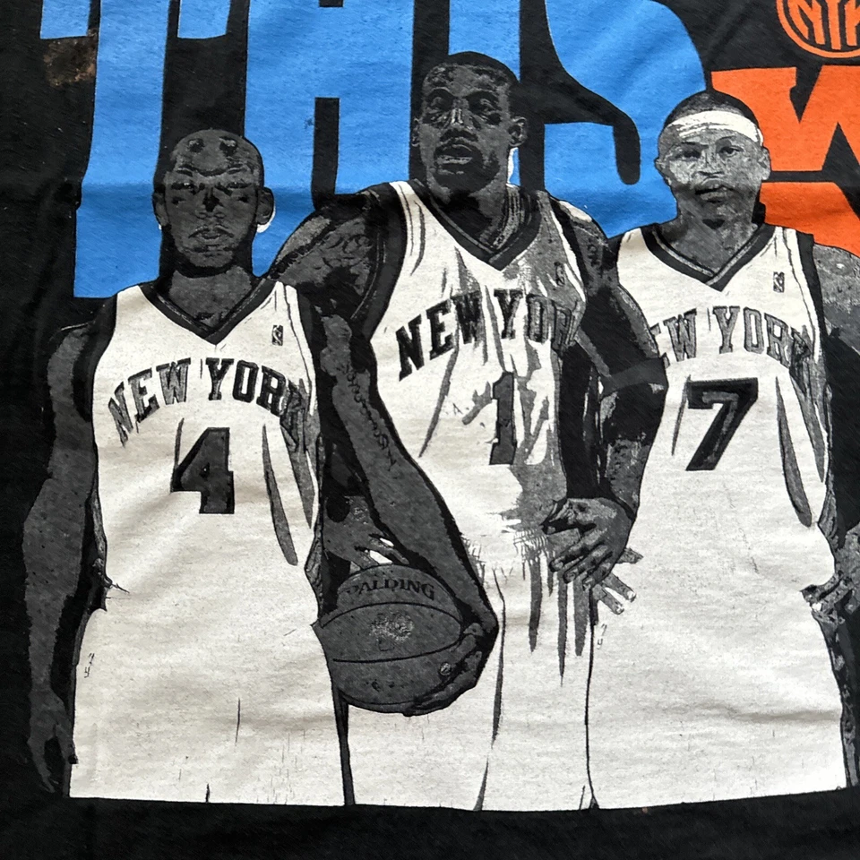 Camisa de baloncesto caricatura We Run This Town talla 2XL de colección NBA UNK New York Knicks Foto 3 de 4