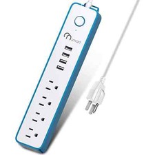 USB Surge Protector Power Strip, 4 Multi Outlets with 4 USB Charging Ports