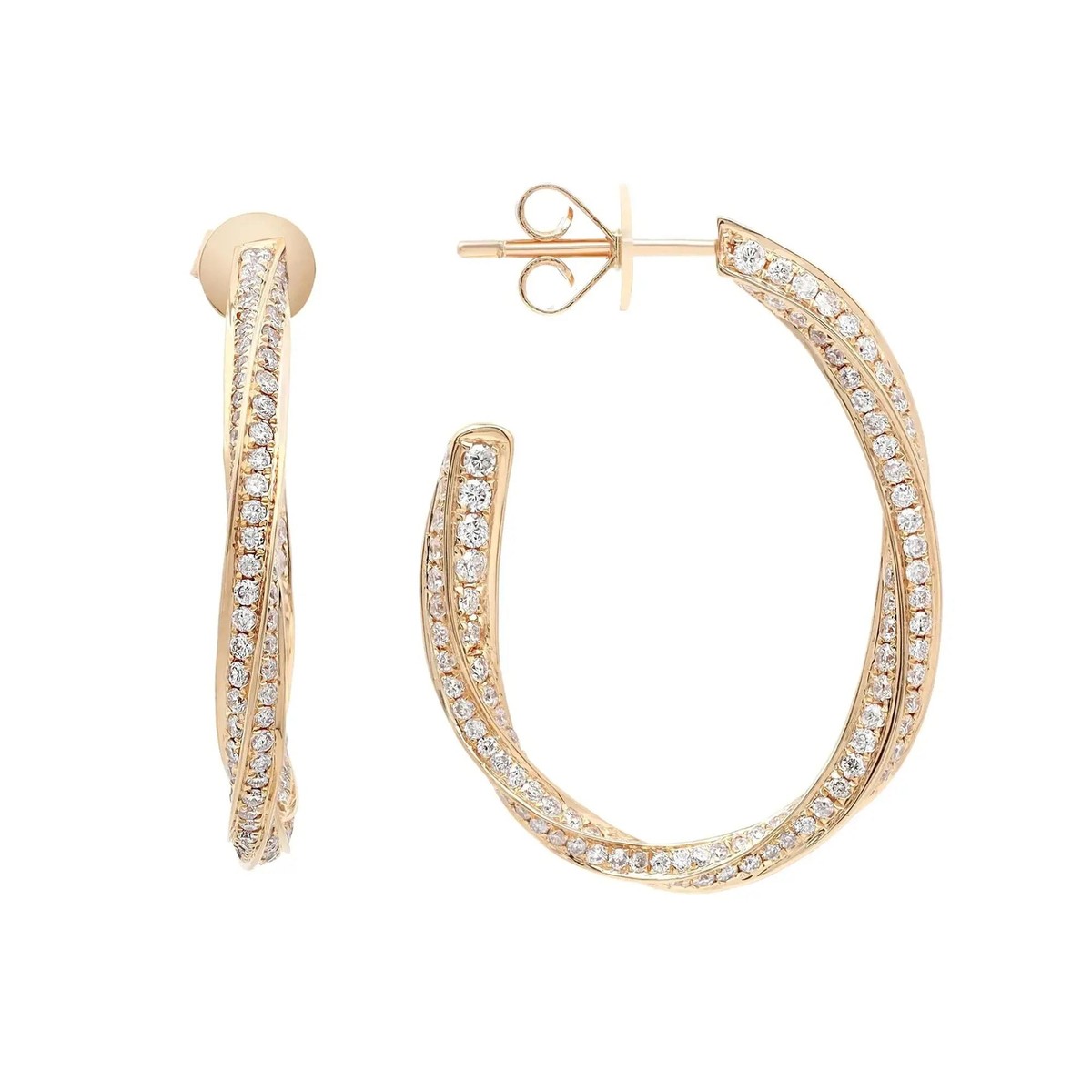アクセサリー 18k Gold Hoop Earrings with Dia David Yurman Gold Hoop Earrings | Diamonds | Mercer Collection