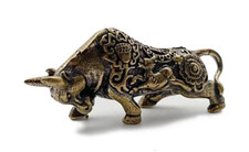 Kupfer Messing Figur Stier   Kupfermikroskulpturen Sternzeichen Setzkasten