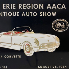 1984 Lake Erie Antique Auto Car Show AACA 1954 Corvette Hamburg New York Plaque