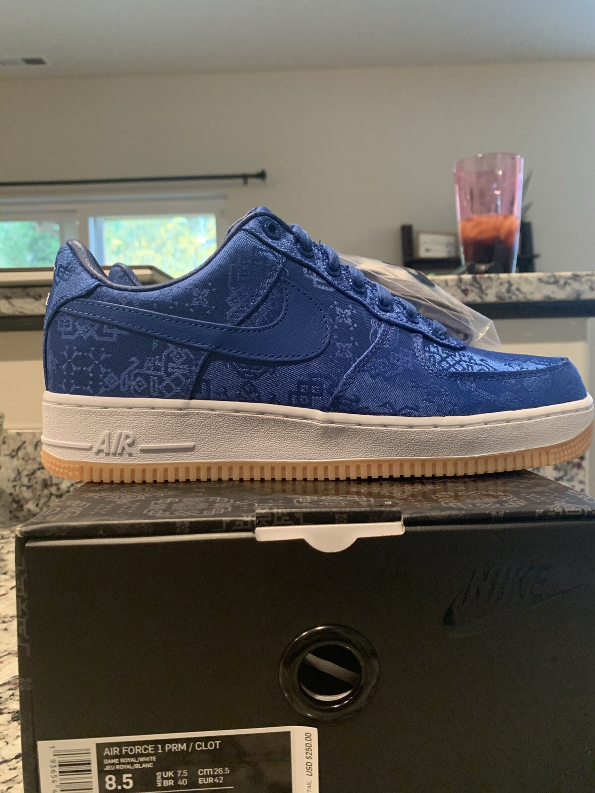 BRAND NEW 100% AUTHENTIC AIR FORCE 1 PRM CLOT ROYAL BLUE SILK 