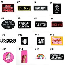 Funny Motorcycles Biker Rocker Punk Offensive Joke Emblem Clothing Iron on patch