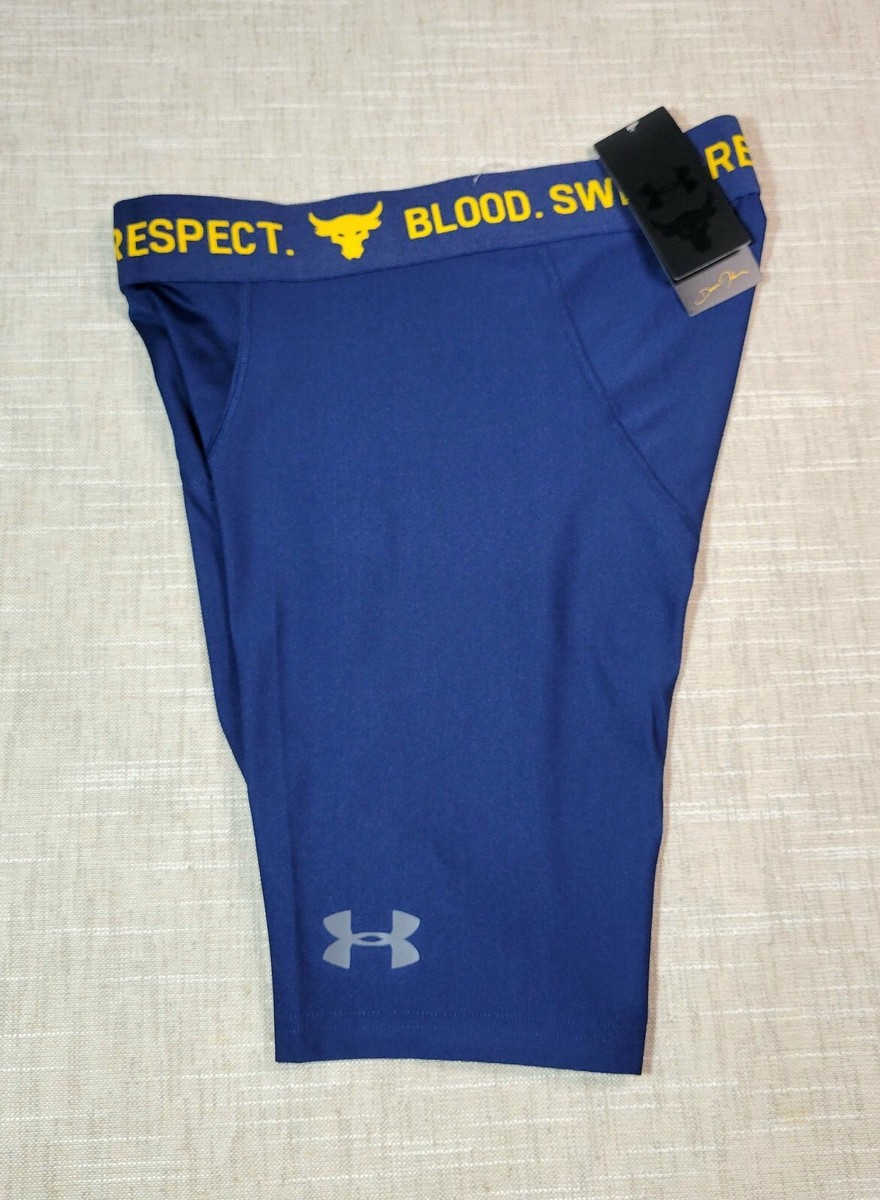 UNDER ARMOUR x Project Rock Heatgear Compression Shorts Blue Mens