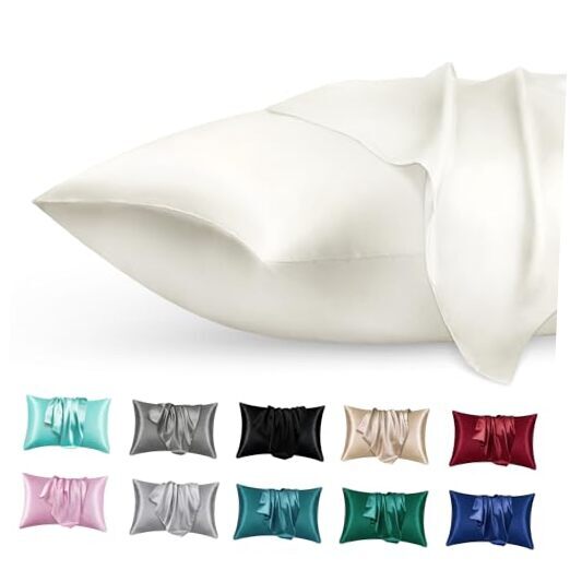 Satin Silk Pillowcase for Skin and Hair, 2 Pack - Queen (20