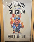 Garden Flag 12x18 Welcome to the Shitshow Pig Funny Cute Double Sided Handmade